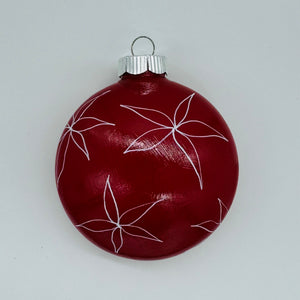 Red Floral Ornament (round flat)